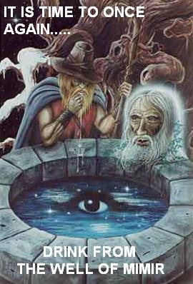 Odin drinking from Mimir's well